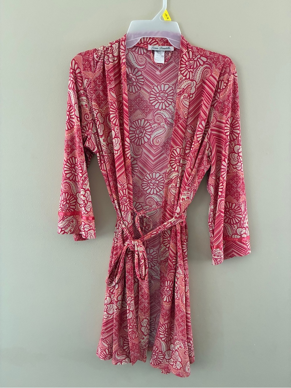 Linea Donatella Pink Floral & Paisley Wrap Robe